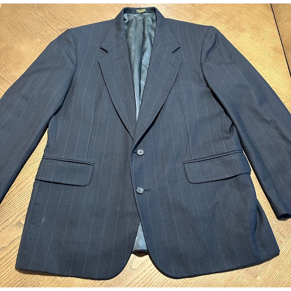 Oscar De La Renta 100% Wool Navy Pinstripe Blazer Sport Jacket 42R